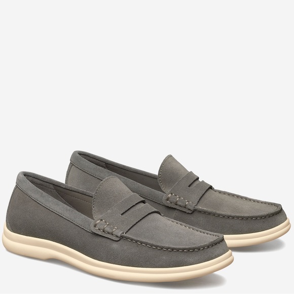 Johnston & Murphy Other - $250 Johnston & Murphy Size 9 Suede Natural Latex Sole Penny Loafer Shoes NWB